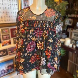 Floral Sheer Women's Top